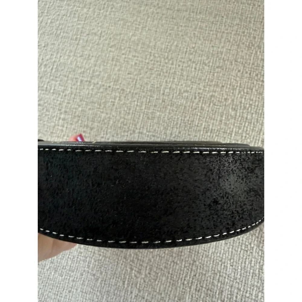 Nocona Men's Western Belt Size 56 Black Tooled Leather Basketweave USA Made